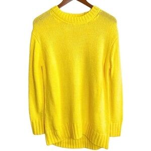 Philosophy Cozy Bright Vibrant Yellow Knit Oversized Crewneck Sweater Sz XS